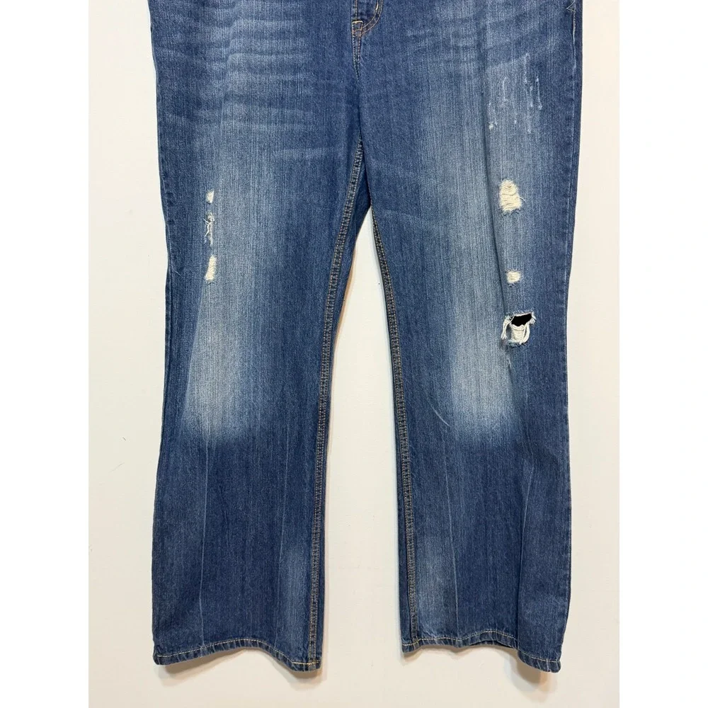 Vtg Aeropostale Y2K Distressed Bootcut Jeans Mens 42x32 Retro Grunge‎ Streetwear